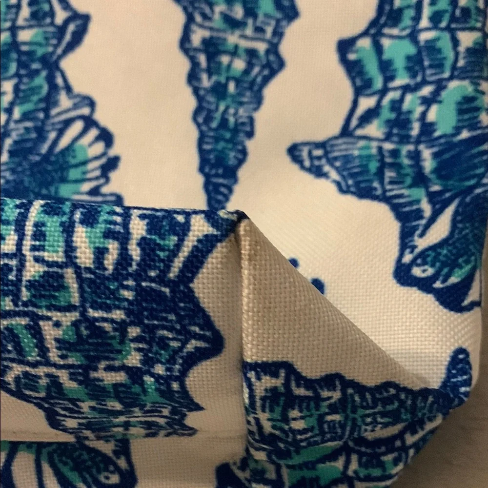 Large Vintage Lilly Pulitzer Blue Seashell Print Tote Bag - Picture 5 of 10